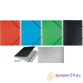 Teczka PP z gumką Leitz Recycle A4 12 przekładek czarna