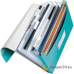 Teczka PP z gumką Leitz Wow A4 6 przegródek biała