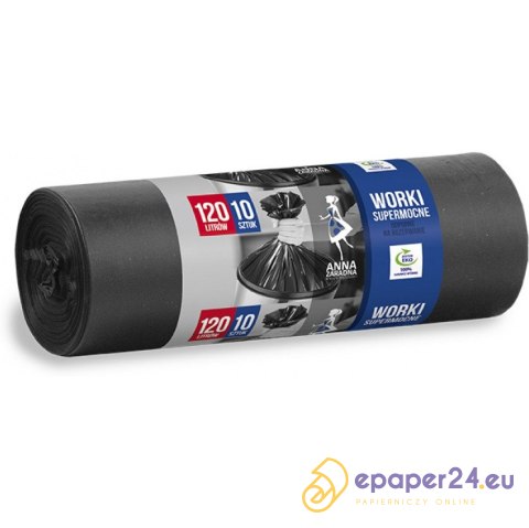 WORKI NA ŚMIECI 120L LDPE CZARNE (10) WORKI NA ŚMIECI 120L LDPE CZARNE (10)