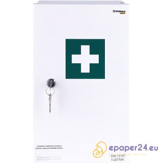 Apteczka naścienna Donau Safety 40.2" DIN 13157 (+ ustnik) metalowa