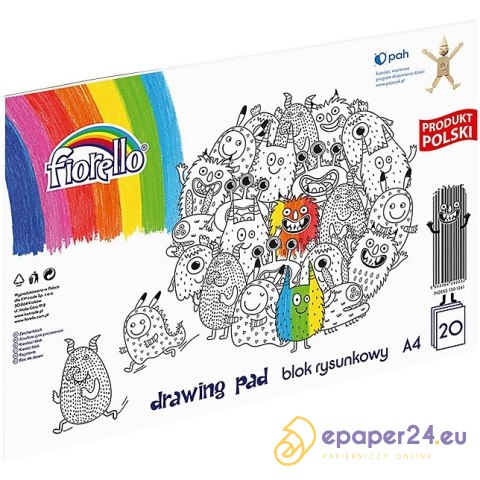 Blok rysunkowy Fiorello A4/20k biały Blok rysunkowy Fiorello A4/20k biały