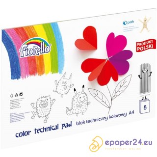Blok techniczny Fiorello A4/8k kolorowy