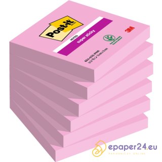 KARTECZKI POST-IT SUPER STICKY 76x76mm RÓŻOWE (6x90)