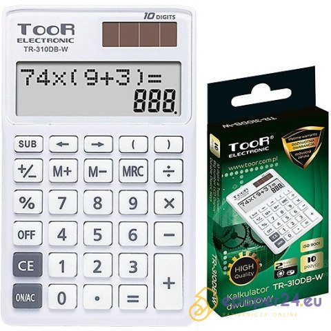 Kalkulator Toor TR-310DB-W biały Kalkulator Toor TR-310DB-W biały