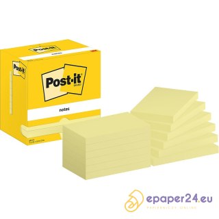 Karteczki Post-it 76x127mm (655-CY) żółte (12x100)