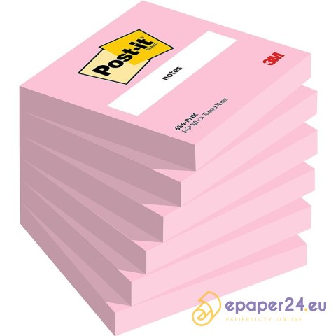 Karteczki Post-it 76x76mm (654-PNK) różowe (6x100) Karteczki Post-it 76x76mm (654-PNK) różowe (6x100)