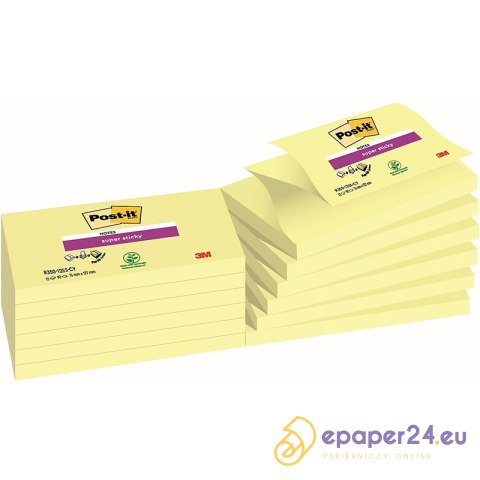 Karteczki Post-it Super Sticky Z-Notes 76x127mm (R350-12SS-CY) żółte (90) Karteczki Post-it Super Sticky Z-Notes 76x127mm (R350-12SS-CY) żółte (90)