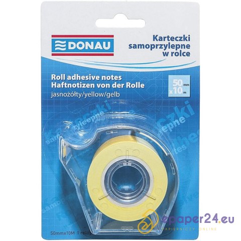 Karteczki w rolce Donau 50mm/10m jasnożółte Karteczki w rolce Donau 50mm/10m jasnożółte