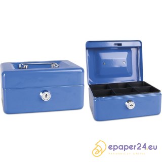 Kasetka na pieniądze Donau 152x80x115mm niebieska