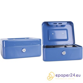 Kasetka na pieniądze Donau 200x90x160mm niebieska