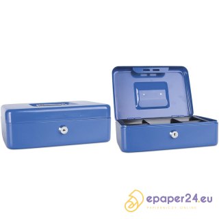 Kasetka na pieniądze Donau 250x90x180mm niebieska