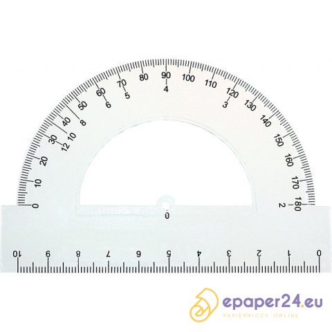 Kątomierz plastikowy Grand 10cm 180° transparentny Kątomierz plastikowy Grand 10cm 180° transparentny