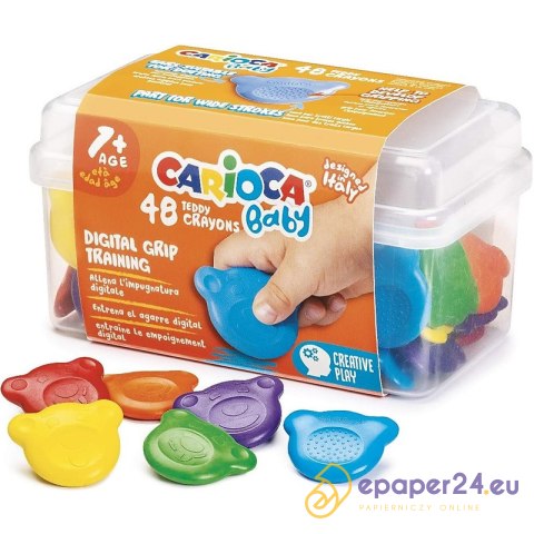 Kredki świecowe Carioca Baby Teddy 48 kolorów Kredki świecowe Carioca Baby Teddy 48 kolorów