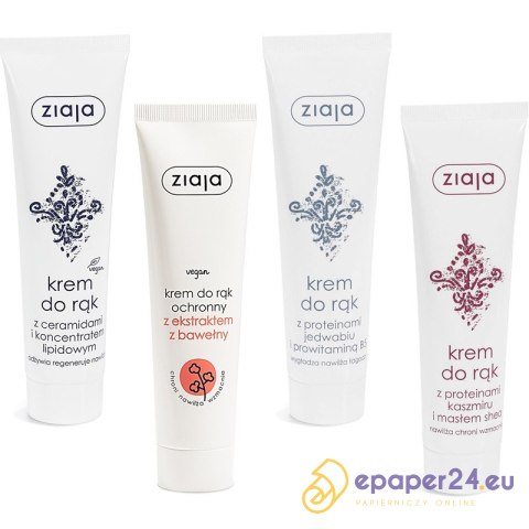 Krem do rąk Ziaja 100ml z proteinami kaszmiru i masłem shea Krem do rąk Ziaja 100ml z proteinami kaszmiru i masłem shea