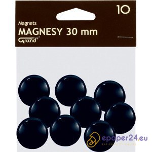 Magnesy do tablic Grand śr.30mm czarne (10) Magnesy do tablic Grand śr.30mm czarne (10)