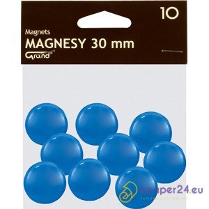 Magnesy do tablic Grand śr.30mm niebieskie (10) Magnesy do tablic Grand śr.30mm niebieskie (10)