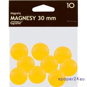 Magnesy do tablic Grand śr.30mm żółte (10) Magnesy do tablic Grand śr.30mm żółte (10)
