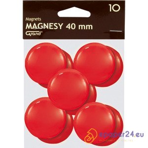 Magnesy do tablic Grand śr.40mm czerwone (10)