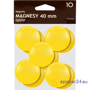 Magnesy do tablic Grand śr.40mm żółte (10) Magnesy do tablic Grand śr.40mm żółte (10)