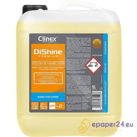 Nabłyszczacz do zmywarek CLINEX DiShine Premium, 5 Nabłyszczacz do zmywarek CLINEX DiShine Premium, 5
