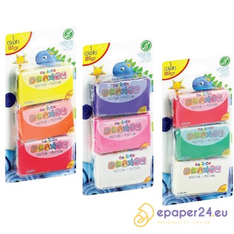 Plastelina Carioca Plasty 180g 3 kolory Plastelina Carioca Plasty 180g 3 kolory