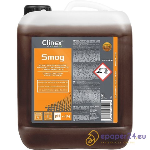 Preparat do zmywania i czyszczenia urządzeń CLINEX Smog, 5l Preparat do zmywania i czyszczenia urządzeń CLINEX Smog, 5l