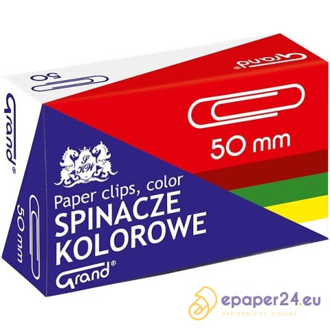 Spinacze biurowe Grand 50mm okrągłe kolorowe (50) Spinacze biurowe Grand 50mm okrągłe kolorowe (50)