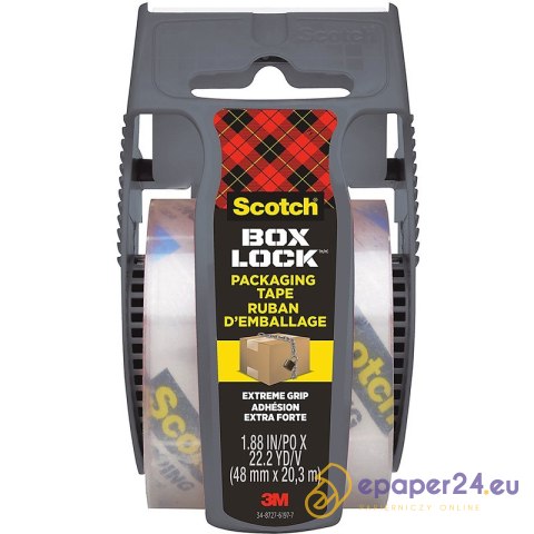 Taśma pakowa Scotch Box Lock 48mm/20.3m (+ podajnik) transparentna Taśma pakowa Scotch Box Lock 48mm/20.3m (+ podajnik) transparentna
