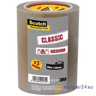 Taśma pakowa Scotch Classic 371 50mm/66m brązowa (3)