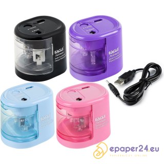 Temperówka na baterie Eagle EG-5161USB 2 otwory różowa