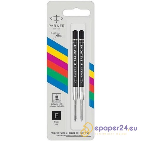 Wkłady do długopisu Parker QuinkFlow F czarne (2) Wkłady do długopisu Parker QuinkFlow F czarne (2)