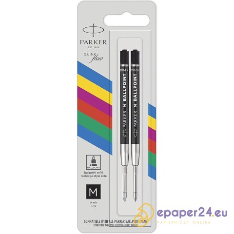 Wkłady do długopisu Parker QuinkFlow M czarne (2) Wkłady do długopisu Parker QuinkFlow M czarne (2)