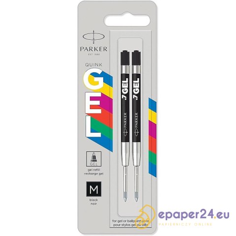 Wkłady żelowe Parker Quink Gel M czarne Wkłady żelowe Parker Quink Gel M czarne