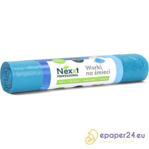 Worki na śmieci Nexxt 120L LDPE z taśmą niebieskie Worki na śmieci Nexxt 120L LDPE z taśmą niebieskie
