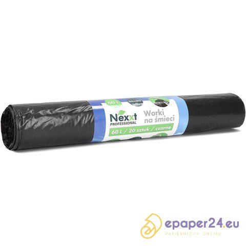 Worki na śmieci Nexxt 60L LDPE czarne (20) Worki na śmieci Nexxt 60L LDPE czarne (20)
