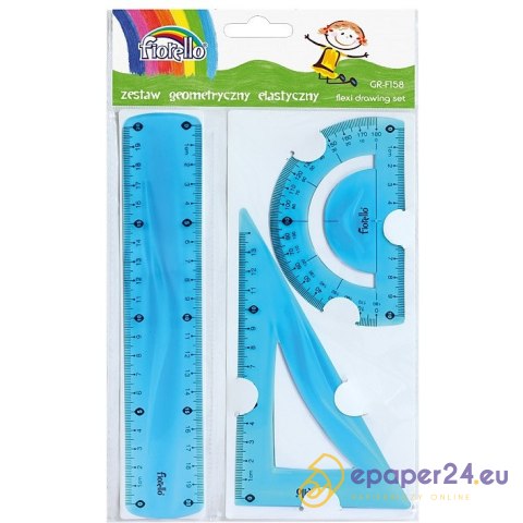 Zestaw Fiorello: linijka 20cm ekierka kątomierz Zestaw Fiorello: linijka 20cm ekierka kątomierz