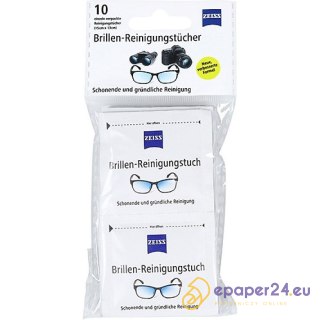 Chusteczki do okularów i wyświetlaczy Zeiss białe (10)