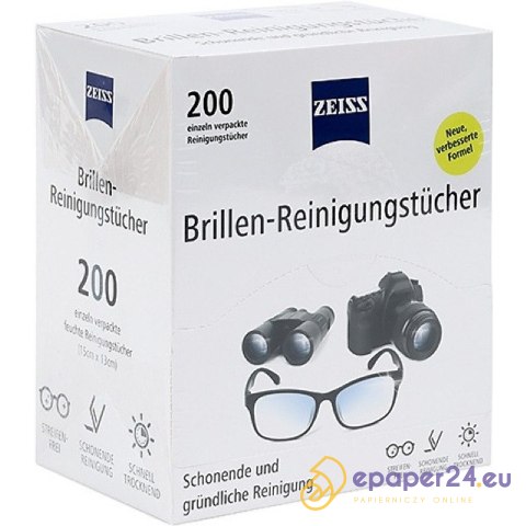 Chusteczki do okularów i wyświetlaczy Zeiss białe (200) Chusteczki do okularów i wyświetlaczy Zeiss białe (200)