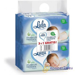 Chusteczki nawilżane Lula z aloesem białe (4x72)