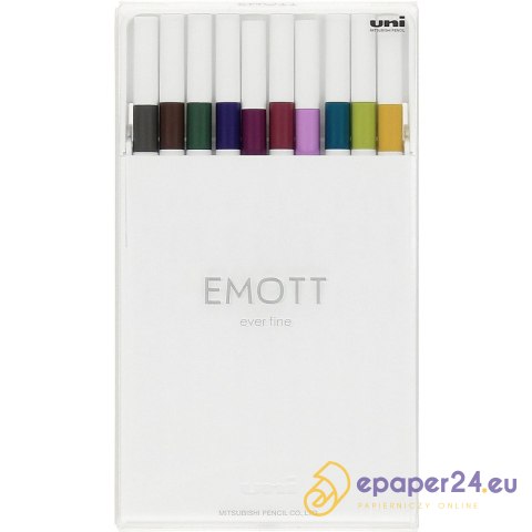Cienkopisy Uni Emott No.3 0.4mm 10 kolorów Cienkopisy Uni Emott No.3 0.4mm 10 kolorów
