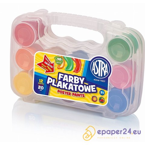 Farby plakatowe Astra 20ml x12 kolorów Farby plakatowe Astra 20ml x12 kolorów