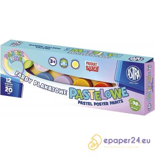 Farby plakatowe Astra 20ml pastelowe x12 kolorów
