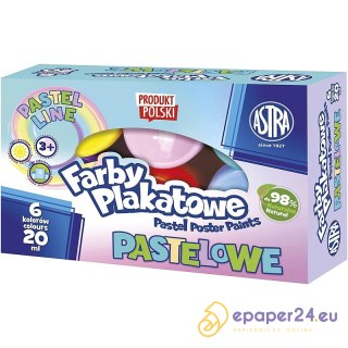 Farby plakatowe Astra 20ml pastelowe x6 kolorów