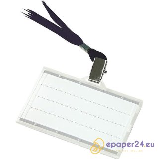 Identyfikator Donau 56x90mm PCV z taśmš czarnš