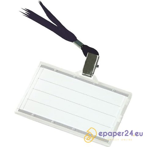 Identyfikator Donau 56x90mm PCV z taśmą czarną Identyfikator Donau 56x90mm PCV z taśmą czarną