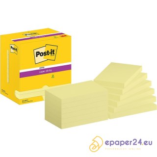 Karteczki Post-it Super Sticky 76x127mm (654-12SSCY) żółte (12x90)