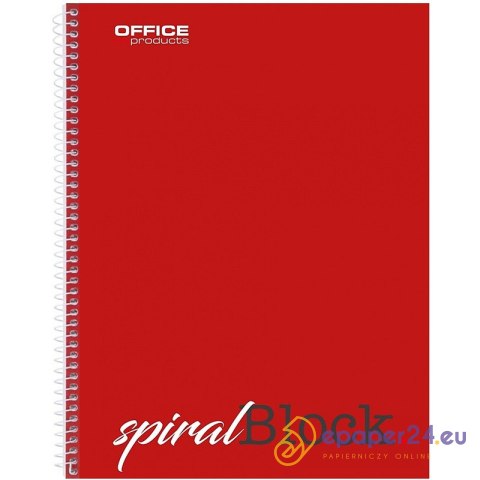 Kołonotatnik Office Products A4/80k linia bordowy Kołonotatnik Office Products A4/80k linia bordowy