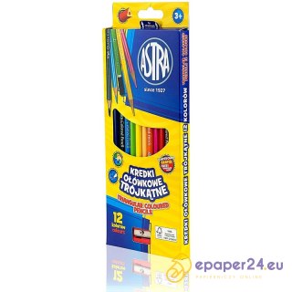 Kredki ołówkowe Astra trójkątne 12 kolorów