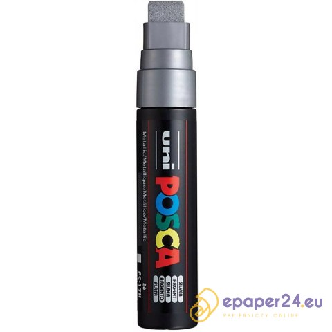 Marker z farbą plakatową Uni POSCA PC-17K 15mm srebrny Marker z farbą plakatową Uni POSCA PC-17K 15mm srebrny