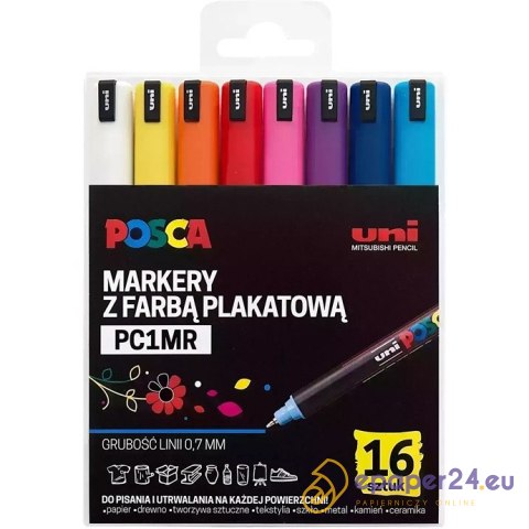 Markery z farbą plakatową Uni POSCA PC-1MR 16 kolo Markery z farbą plakatową Uni POSCA PC-1MR 16 kolo